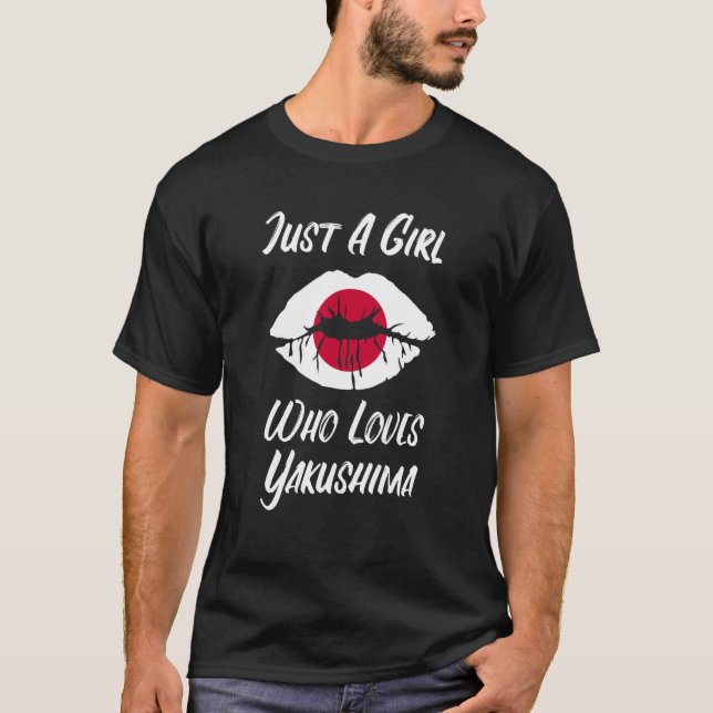 Yakushima Lips Mouth Love Japanese Flag T-Shirt (Front)