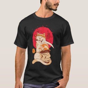 Yakuza Cat Japanese Samurai Sword Katana Japan Tig T-Shirt
