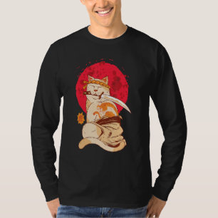 Yakuza Cat Japanese Samurai Sword Katana Japan Tig T-Shirt