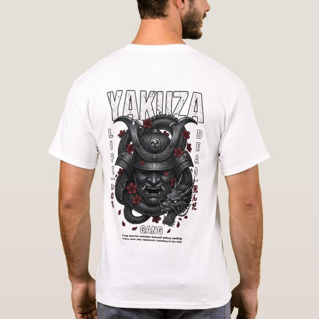 Yakuza Dragon Samurai Mask T-Shirt  (Back)