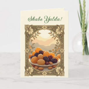 Yalda Chelle Night Dried Fruits and Nuts Art Nouve Holiday Card