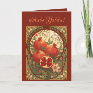 Yalda Pomegranate Chelle Night Celebration Holiday Card