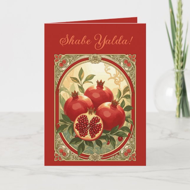 Yalda Pomegranate Chelle Night Fruits Card (Front)