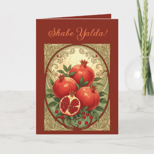 Yalda Pomegranate Winter Solstice Celebration Holiday Card