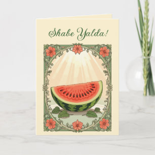 Yalda Watermelon Persian Winter Solstice Holiday Card