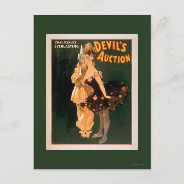Yale's Everlasting Devil's Auction Play Postcard (Front)