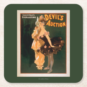 Yale's Everlasting Devil's Auction Play Square Paper Coaster