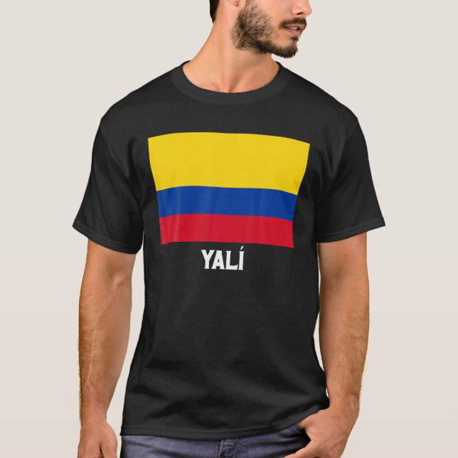 Yalí Colombia Flag Emblem Escudo Bandera Crest T-Shirt (Front)