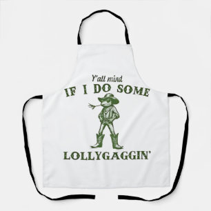 Y'all Mind If I Do Some Lollygang Retro Boho Frog Apron