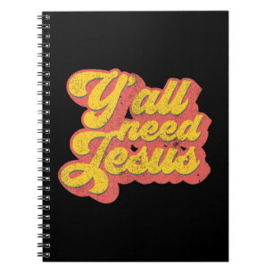 Yall Need Jesus Christian Retro 70s Christ Bible W Notebook