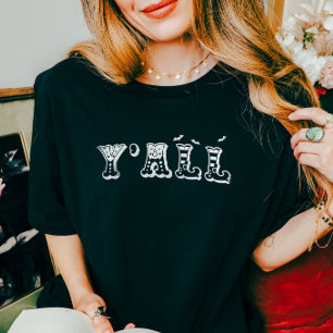 Y'all Western Halloween with Elf or Witch Shoes T-Shirt