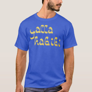 Yalla Habibi Arabic Saying in Gold Globetrotter T-Shirt