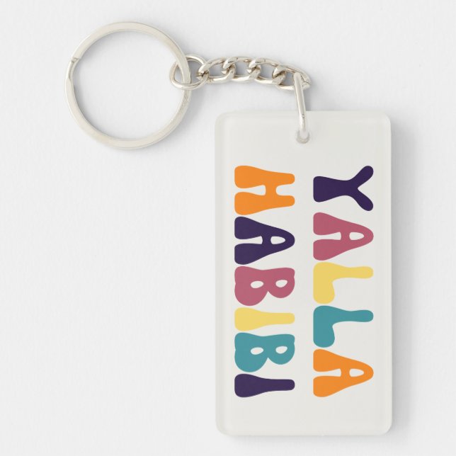 Yalla Habibi Arabic Souvenir  Key Ring (Front)