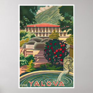 Yalova Art Turkey Travel Poster Vintage Turkish