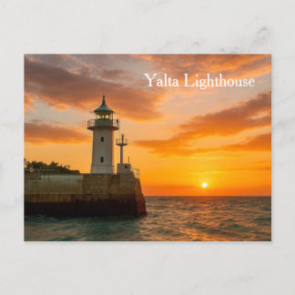 Yalta Lighthouse at Sunset, Ukraine, Postcard