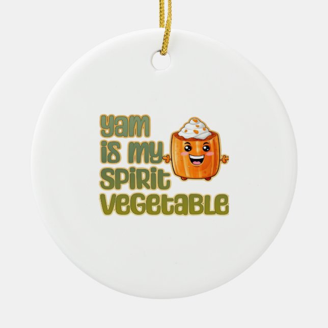 Yam Is My Spirit Vegetable Classic Ceramic Tree Decoration (Front)
