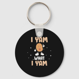 Yam What I Yam Funny Potato Pun Thanksgiving Key Ring