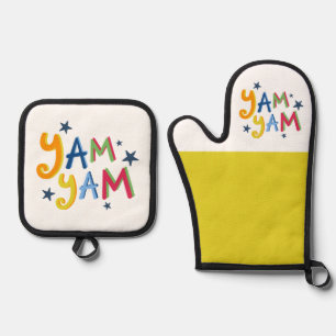 Yam Yam Black Country Apron Oven Mitt & Pot Holder Set