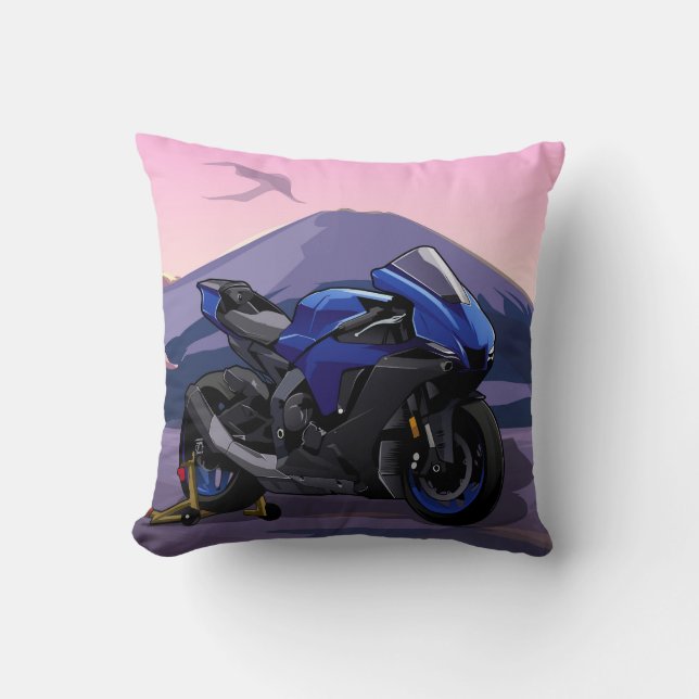 Yamaha R1 in the mountains Cushion (Front)