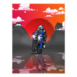 Yamaha R1 in the sunset Photo Print