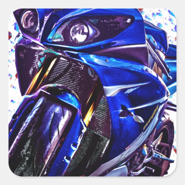 Yamaha YZF R1 Art Print Square Sticker (Front)