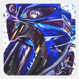 Yamaha YZF R1 Art Print Square Sticker