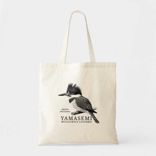 YAMASEMI Crested Kingfisher Tote Bag (Front)