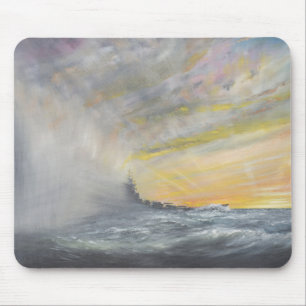 Yamato Emerges from Pacific Typhoon 1944 2010 Mouse Pad