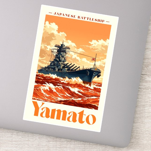 Yamato Japanese Battleship Vintage Maritime Poster (Yamato Japanese Battleship Vintage Maritime Poster. Sticker)