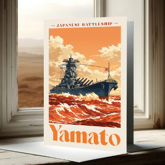 Yamato Japanese Battleship Vintage Maritime Poster Thank You Card