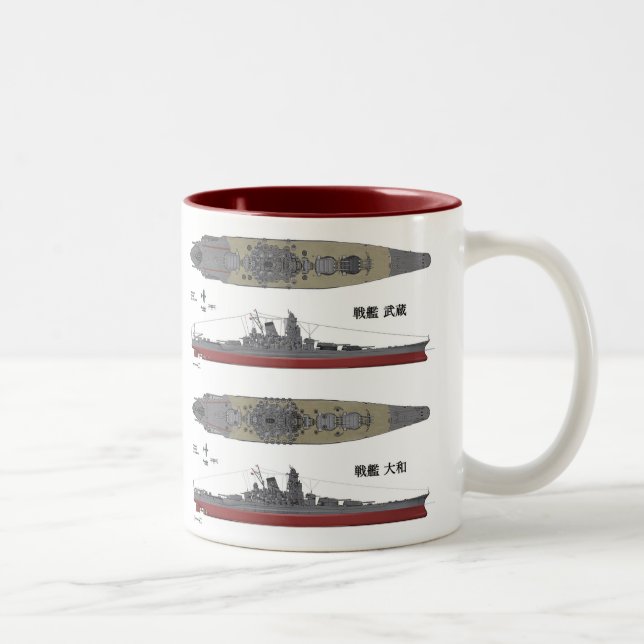 Yamato & Musashi, Battleship Two-Tone Coffee Mug (Right)
