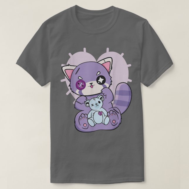 Yami Kawaii Fairy Kei Red Panda Moon Otaku Anime N T-Shirt (Design Front)