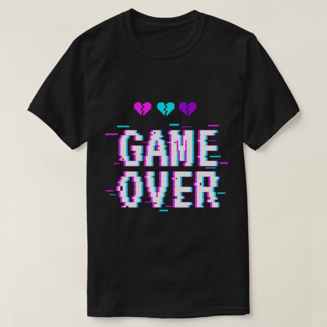 Yami Kawaii Game Over Pastel Goth T-Shirt (Design Front)