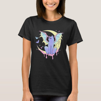 Yami Moon Phases Pastel Goth Cat Kitty Pagan Witch T-Shirt