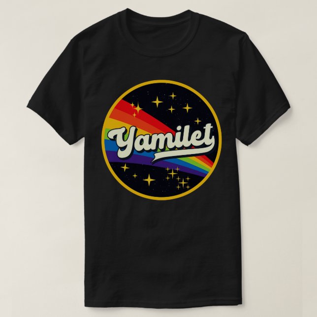 Yamilet Rainbow In Space Vintage Style T-Shirt (Design Front)