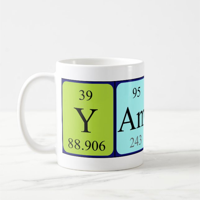 Yamina periodic table name mug (Left)