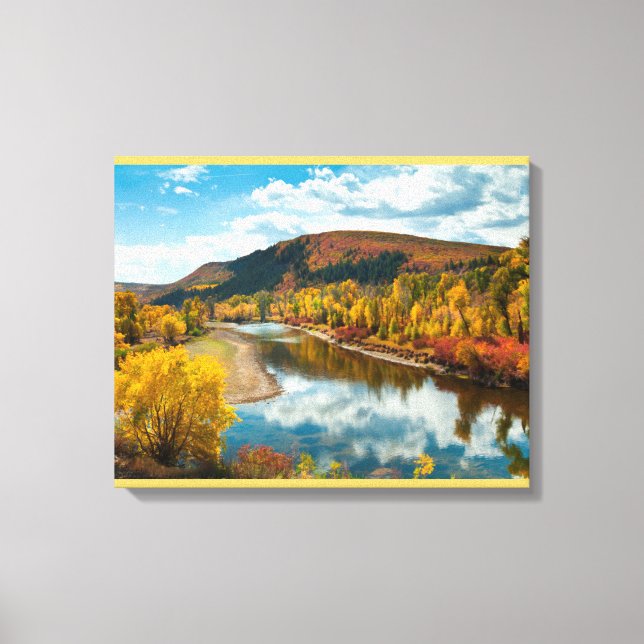 Yampa River In Autumn Canvas Print (Front)