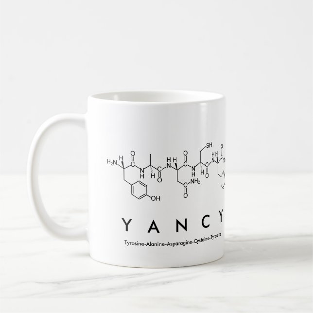 Yancy peptide name mug (Left)