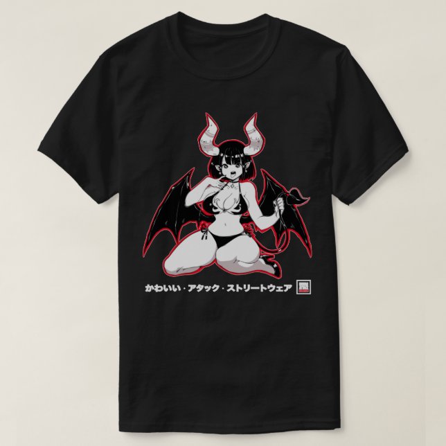 Yandere Succubus Kawaii Japanese Anime Pullover Ho (Design Front)