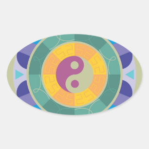 yang oval sticker
