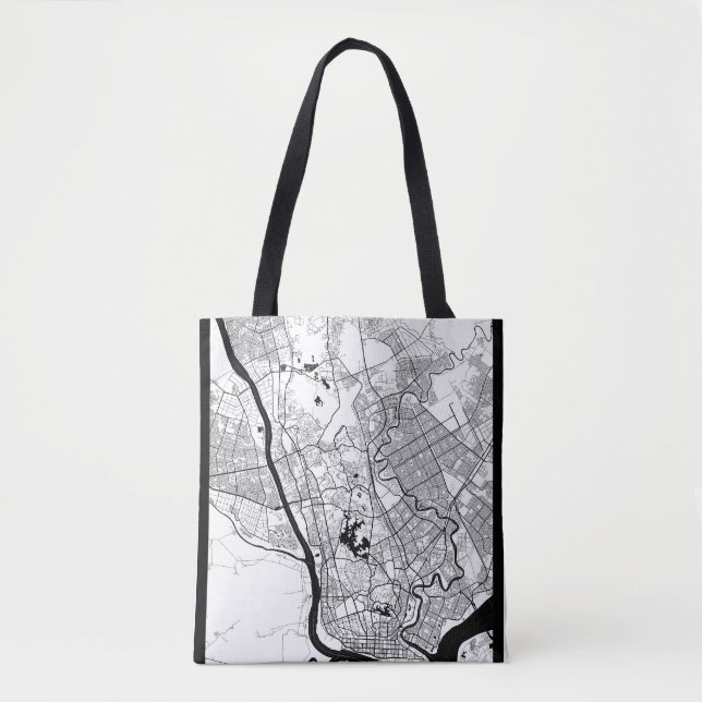 Yangon Myanmar Map Tote Bag (Front)