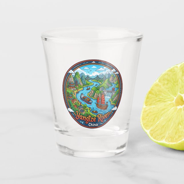 Yangtze River China Shot Glass (Front)