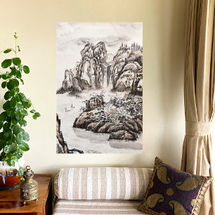 Yangze River with Waterfall Poster