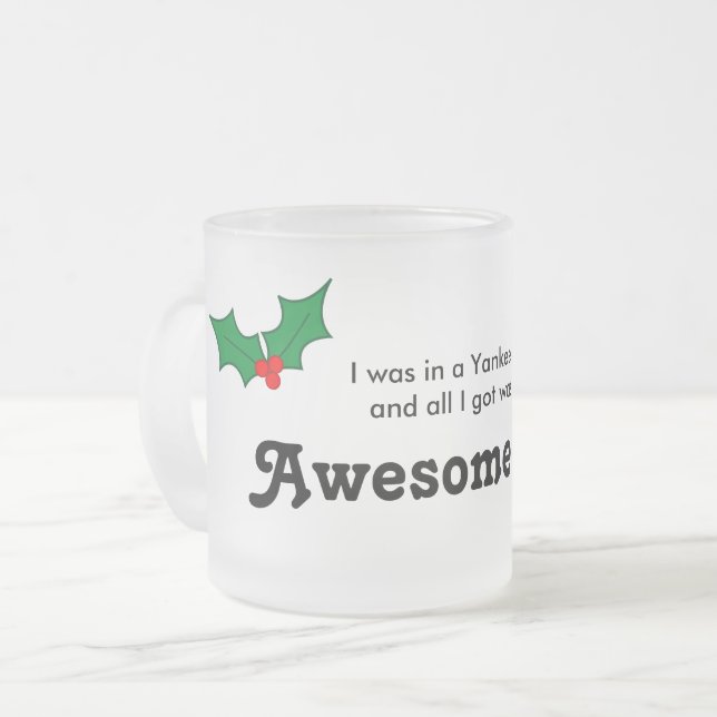 Yankee Swap Gift Frosted Glass Coffee Mug (Front Left)