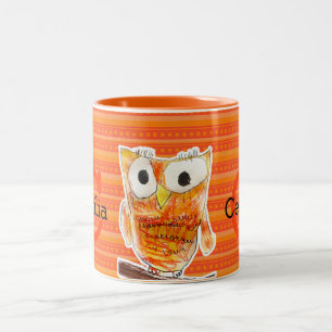 YAP Custom Designer Owl Youth Art Project Two-Tone Coffee Mug