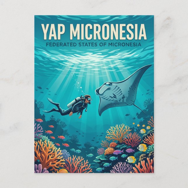 Yap Islands Federated States of Micronesia Postcard (Front)