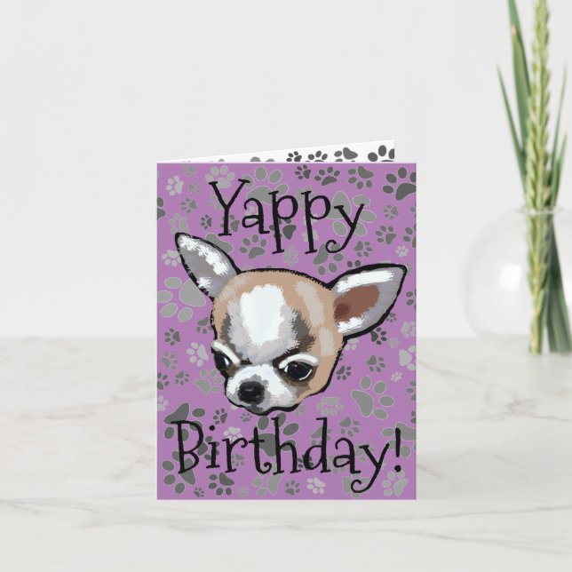 Yappy Birthday Chihuahua Card (Front)