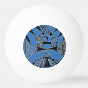 "Yappy Dog - blue" Abstract Ping Pong Ball