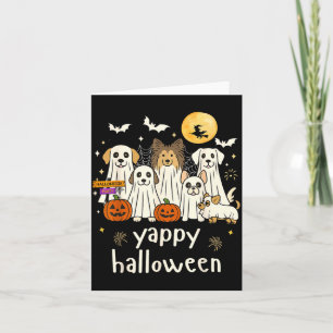 Yappy Halloween Funny Dog Ghosts Halloween Card