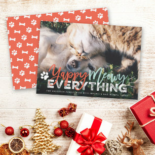 Yappy Meowy Everything Dog Cat Holiday Photo Card